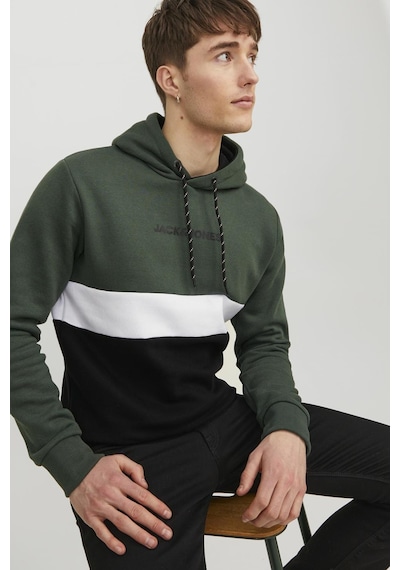 Jack & Jones Erkek Sweat 12233959 Koyu Yeşil-siyah Koyu Yeşil - Siyah