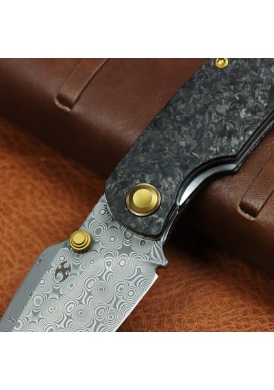 Kansept Falk Karbon Fiber Sap Damascus Çelik Çakı K1142a1 Kum