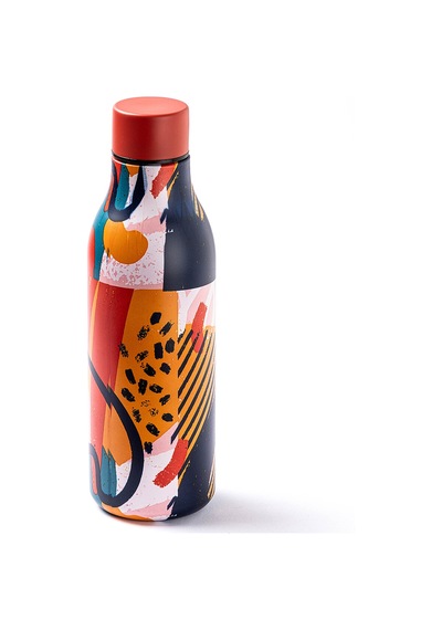 Tnt-8695835411521-pablo Hb-1017550k-050-01-kırmızı Desenli Paslanmaz Çelik Termos 550ml