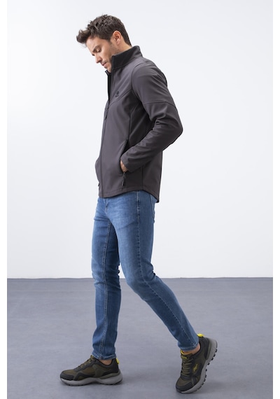 Tommylife Tommy Life Antrasit Fermuarlı Dik Yaka Su Ve Rüzgar Geçirmez Softshell Erkek Mont - 88050 Antrasit
