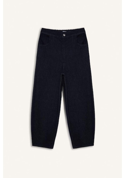 DeFacto Barrel Fit Beli Lastikli Bilek Boy Cepli Yumuşak Jean Pantolon E3873AX25SPNM82