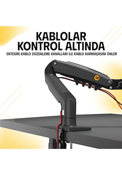 Nb Ergonomic Nb F80 17-32" Amortisörlü 2-9 Kg Monitör Standı Dark Gray