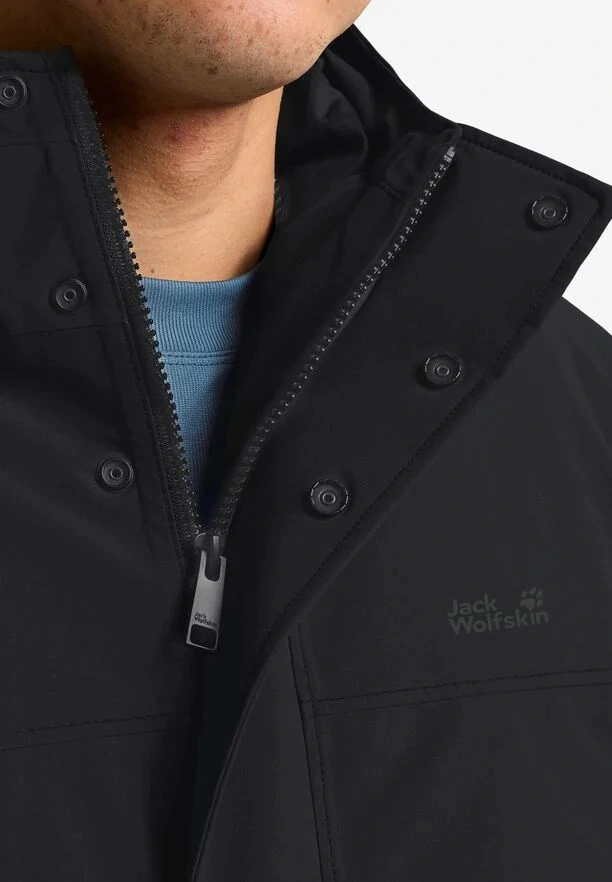 Jack Wolfskin Cold Camp Coat Erkek Out.wp Mont Siyah