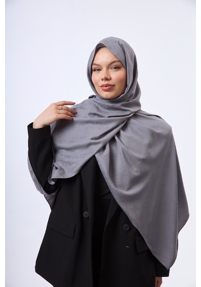 Mirsoy Scarf Mir Modern Desen Şal Açık Gri