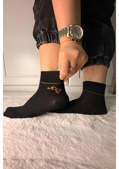 Ozzy Socks 3 Çift Kadın Taş Detaylı Dikişsiz & Takviyeli Patik Çorap Gri