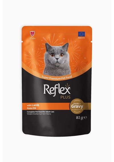 Reflex Plus Sos İçinde Et Parçacıklı Kuzu Etli Yetişkin Kedi Maması 85 G