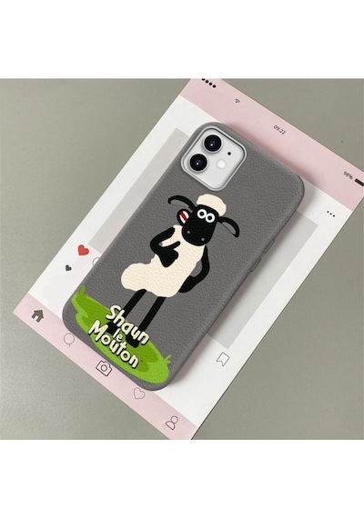 İphone 11 Uyumlu Gri Deri Dokulu Silikon Kamerayı Korur Şok Emici 5