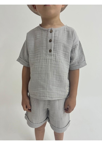 Oliven The Kid Oliventhekid Müslin Unisex Çocuk Takım Gri Gri