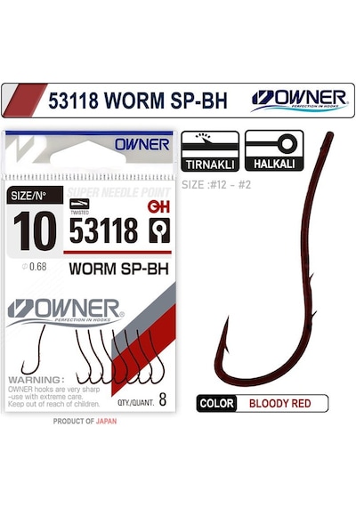 Owner 53118 Worm Sp-Bh Bloody Red İğne