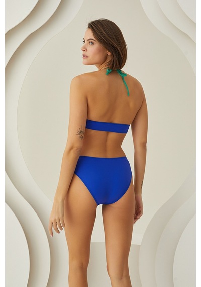 Loya Kadın Saks Mavi Nia Üçgen Tek Üst Bikini Saks Mavi