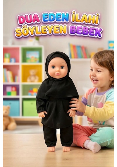 Elif Tesettürlü Bebek Pilli Sesli Dua Eden Ve İlahi Okuyan Eğitici Oyuncak Bebek