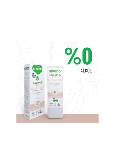 %100 Doğal Yüz Güneş Kremi Renkli Ton Eşitleyici Leke Karşıtı Uva Uvb Spf 50+ 30 Ml