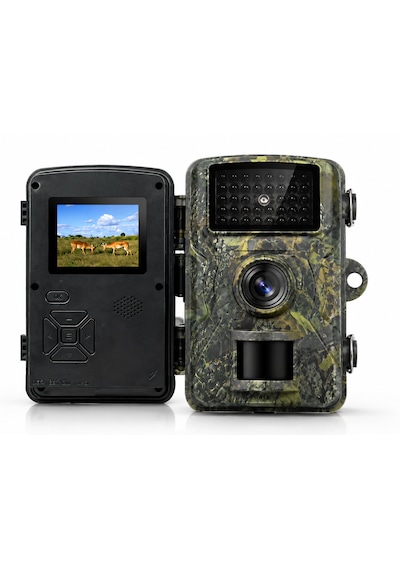 Nvg 1080p Full Hd Yaban Hayatı Kamerası Ip66 Su Geçirmez Fotokapan 16mp Gece Görüşlü Hareket Sensörlü Av Kamera 2.0" Lcd 0.8 Sn Tetikleme 32gb Tf Kart Destekli Sarı