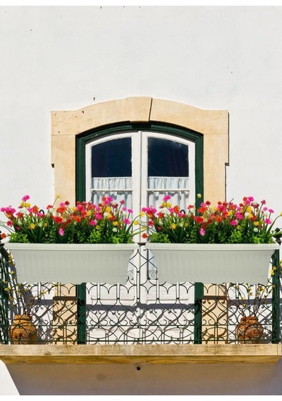 Yapay Çiçek Renkli Mini Lotus Çiçekli Krem Küpeşte Askılı Balkon Çiçeği Balkon Saksısı
