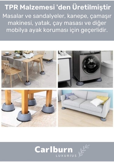 Özel Üretim Gürültü Engelleyici Titreşim Önleyici Kauçuk Çamaşır Bulaşık Makinesi 8 Adet Ayak Pedi