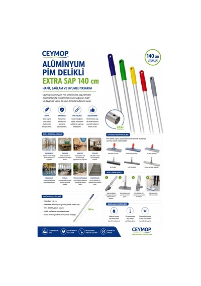 Alüminyum Pim Delikli Extra Sap 140 Cm - 820978998