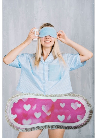 Pazarız Uyku Göz Bandı Maskesi Işık Önleyici Gözlük Maske Bant Eye Mask Beyaz