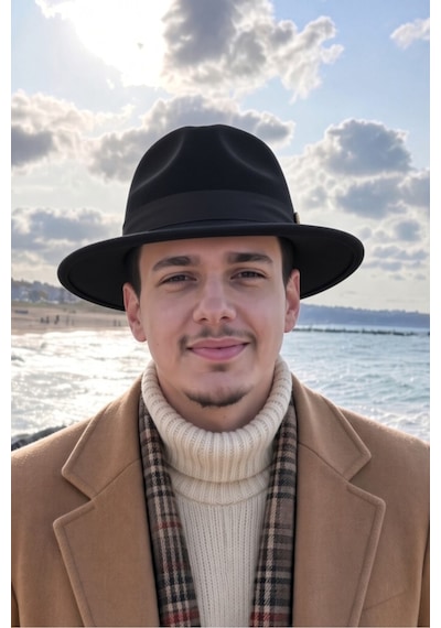 Mollycrush Erkek Kışlık Şık Siyah Fötr Şapka Geniş Siperli Kemer Detaylı Keçe Fedora Siyah