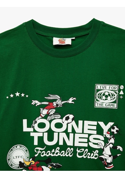 Koton Looney Tunes Lisanslı Futbol Temalı Baskılı Bisiklet Yaka Kısa Kollu Tişört Yeşil 6sal10869ık Koton Looney Tunes Lisanslı Futbol Temalı Baskılı Bisiklet Yaka Kısa Kollu Tişört Yeşil 6sal10869ık
