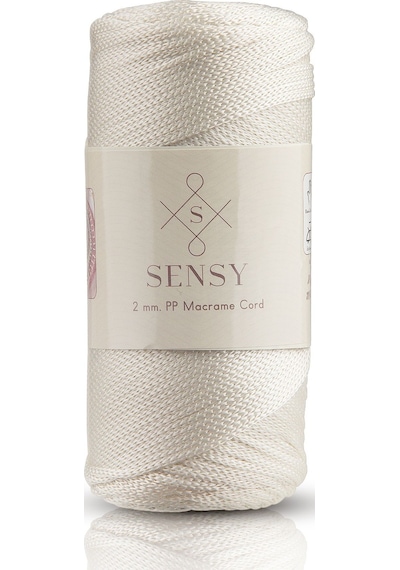 Sensy 2 Mm - 200 Gr Polyester Makrome Ipi Ekru 230 M Polyester Makrome Ip Supla Ip Ve Çanta Ipliği