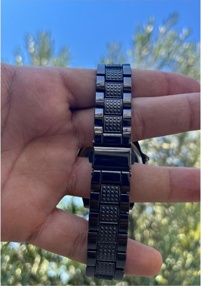 Taşlı Metal Kordon Takvimli Kadın Kol Saati Siyah/içipembe - 646846802 Rose Gold