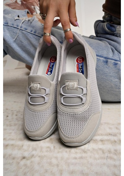 Nesilshoes Nesil Shoes Bsea 575 Buz Gri Memory Foam Kadın Yürüyüş Ayakkabısı