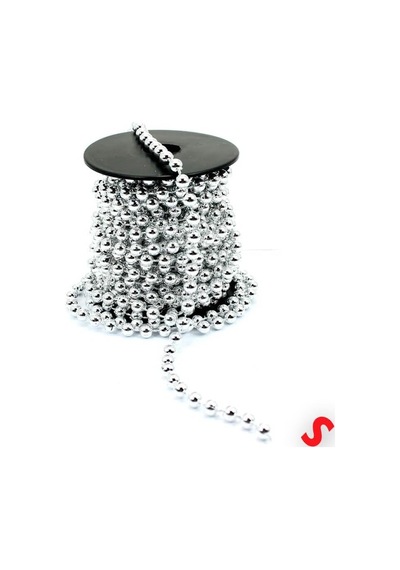 Zincir Boncuk Makara, 6mm X 8mt - Gümüş