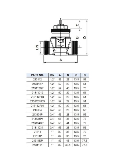 2 Yollu Fan Coil Vanası 1/2'' Watts 213112