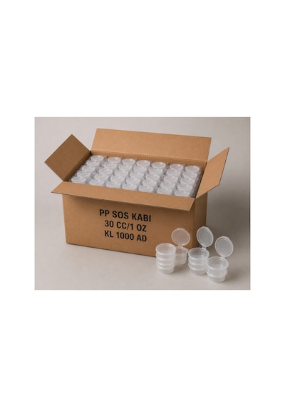 30 Cc Pp Sos Kabı 1000 Adet 1 Oz Plastik Sos Kabı Şeffaf - 913488318 Şeffaf
