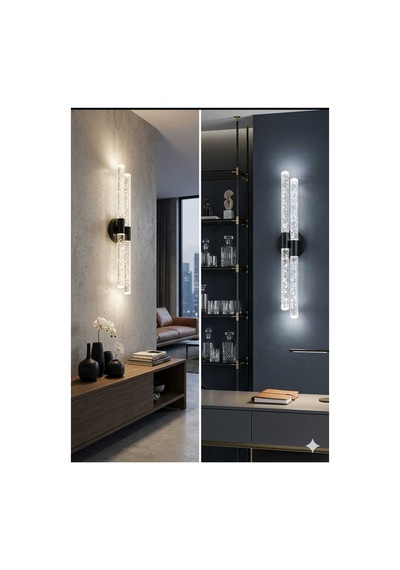 Bubbleflux Dubble Large 51 Cm Modern Tasarım Led Aplik - Duvar Lambası - Siyah - Elektrikli - Beyaz Led Siyah Elektrikli