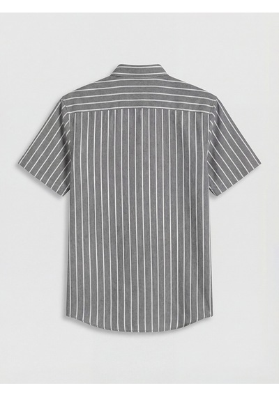 Lcwaıkıkı Classic Kahverengi Regular Fit Çizgili Oxford Erkek Gömlek