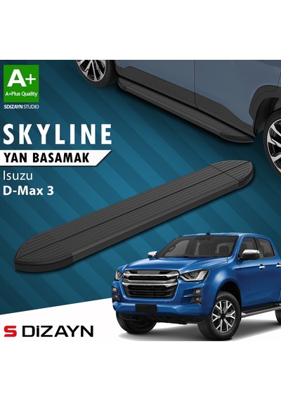 S-dizayn Isuzu D-max 3 Skyline Siyah Yan Basamak 203 Cm 2019 Üzeri A+ Kalite