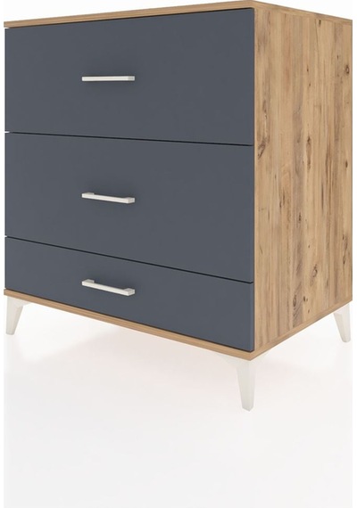 Kronos Şifonyer 3 Çekmeceli 88x59x96 Çam-antrasit Çam