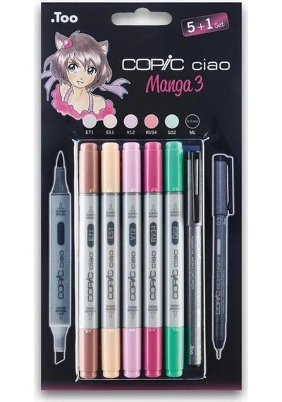 Ciao Marker Çizim Kalemi Seti 5+1 Set Manga 3