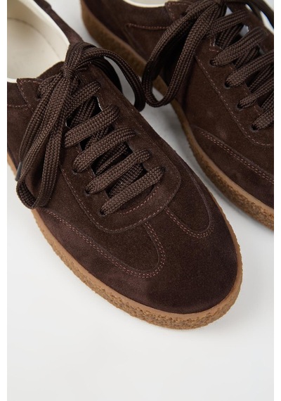 Krahe Palminteri Erkek Hakiki Deri Bağcıklı Kahve Sneakers