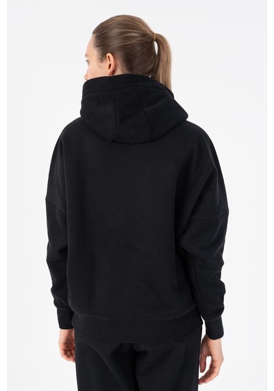 Maraton Oversize Kadın Kapüşonlu Siyah- Sweatshirt Siyah-