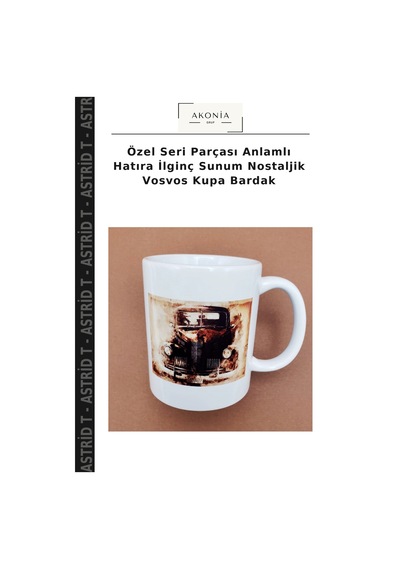 Özel Seri Parçası Anlamlı Hatıra İlginç Sunum Nostaljik Vosvos Kupa Bardak Kırmızı