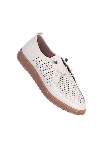 Ayakcenter Ayzen 1050 Krem Kadın Loafer Ayakkabı