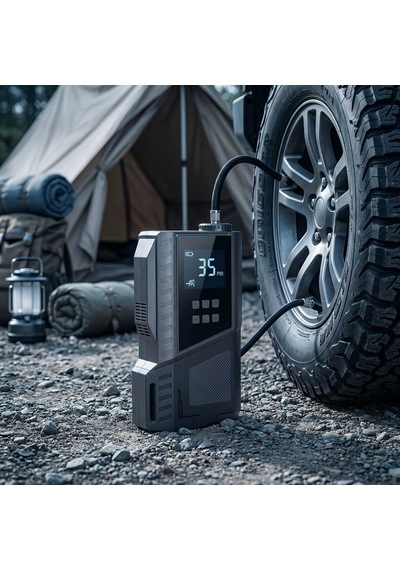 Yolda Kalmaya Son 5'i 1 Arada Akü Takviye Cihazı + Lastik Şişirme Kompresörü + Araç Süpürgesi Ve Powerbank