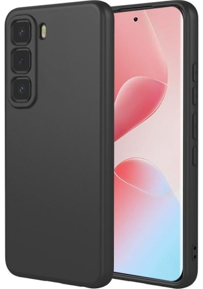 Infinix Hot 60 Pro Uyumlu Silikon Kılıf - Pastel Renk Tonu Kamera Korumalı Esnek Kapak - Siyah Siyah