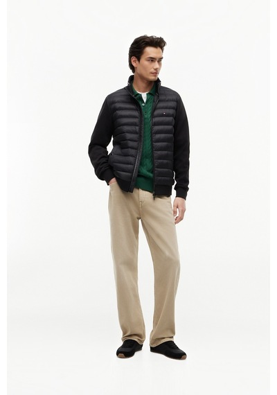 Tommy Hilfiger Mıx Medıa Ess Rwb Stand Collar Erkek Siyah Sweatshirt - Mw0mw41329