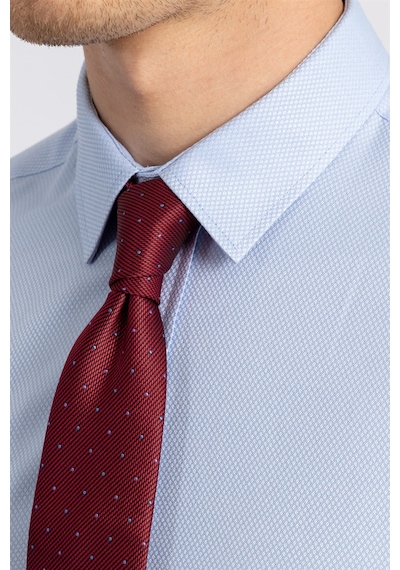 Tudors 15221 Modern Slim Fit Dar Kesim Armürlü Erkek Gömlek Mavi