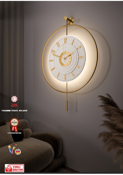 MetaQuartz Aksesuar (XXL - 60*80 cm) İskandinav Kristal Gold Duvar Saati MetaQuartz Aksesuar (XXL - 60*80 cm) İskandinav Kristal Gold Duvar Saati