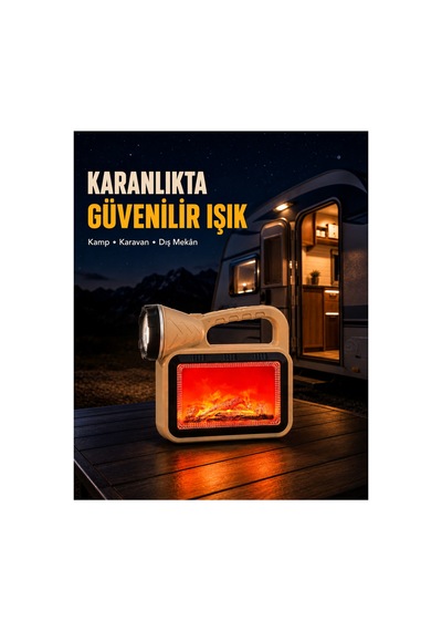 Astraltech Solar Alev Işığı Cob Teknolojili Taşınabilir El Feneri Ve Kamp Lambası Çok Rnekli