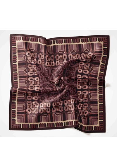 Silk Home Dört Mevsim Antik Motif Viskon Velora Eşarp 6421 Koyu Mor