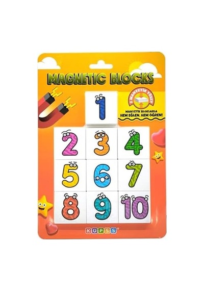 Manyetik Sayı Blokları - Number Blocks - Eğitici Oyuncak Mıknatıslı Blok Sayılar - Çift Taraflı