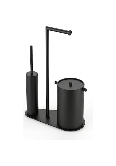 Kobos Nova Çöp Kovalı Yuvarlak Hareketli Wc Set Mat Siyah Kbw-907mb