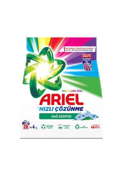 Ariel Dağ Esintisi Renklilere Özel Aquapudra Toz Çamaşır Deterjanı 4 KG