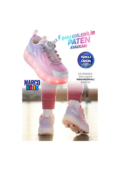Marcokids Marco Kids Kız Çocuk Işıklı Paten Ayakkabı Pembe 26y1801
