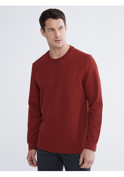 Lcwaıkıkı Classic Kahverengi Bisiklet Yaka Erkek Sweatshirt